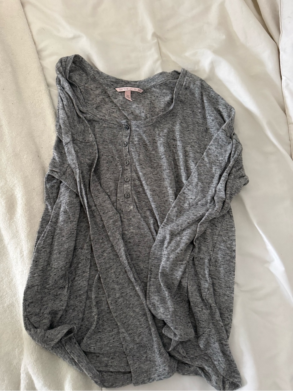 Victoria's Secret Gray Long Sleeve Henley Top